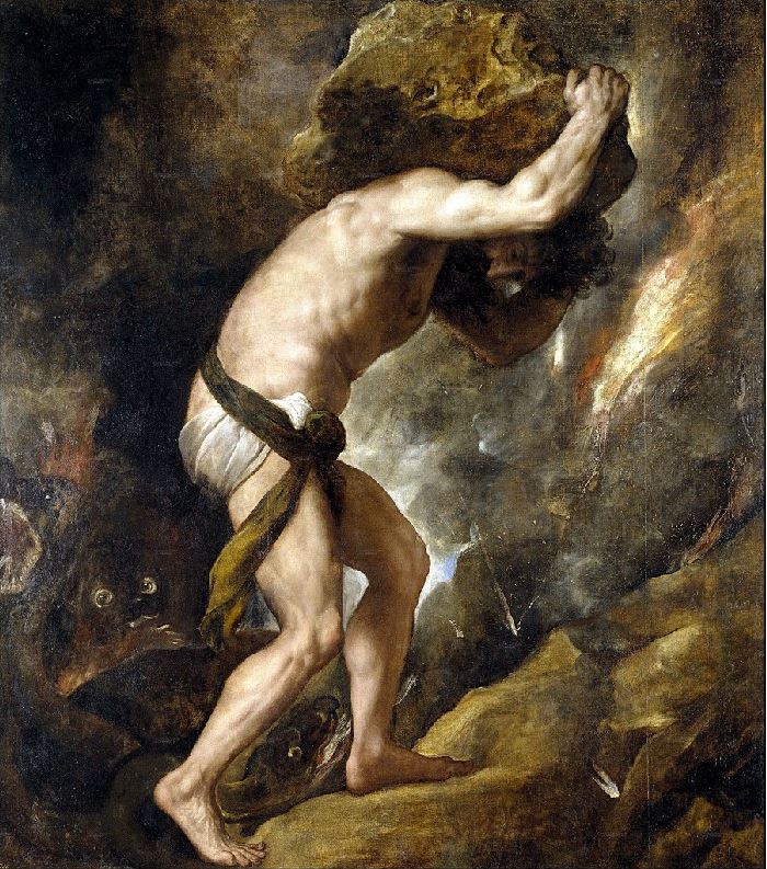 시지프스, 티치아노 베첼리오(Tiziano Vecellio, 1488추정~1576) 작, 캔버스에 유채
