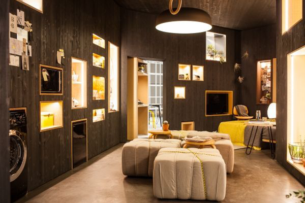 2016년 밀라노 가구 박람회에서 전시된 MINI LIVING 공동거주용 아파트 인테리어