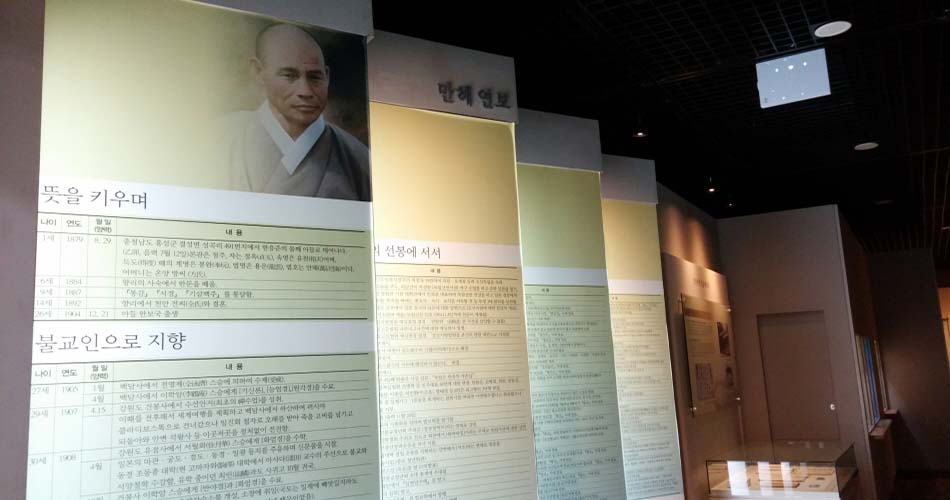 홍성 결성 만해 문학 체험관 내 만해 연보
