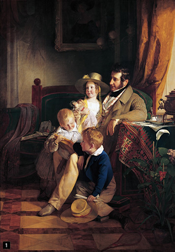 프리드리히 폰 아메를링(Friedrich von Amerling)의 루돌프 폰 아르타버 내외와 자녀들(Rudolf von Arthaber with his Children)