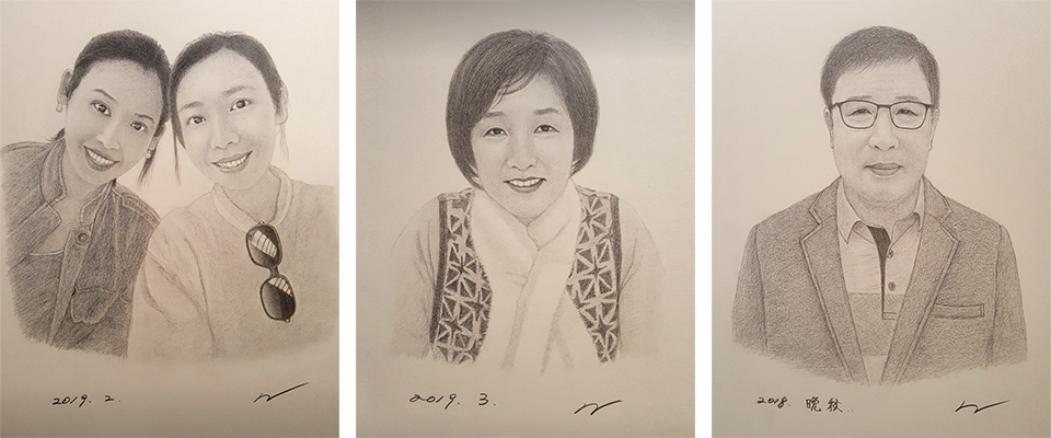 다양한 사람들의 연필인물화 2019. 2 2019.3 2018. 晩秋