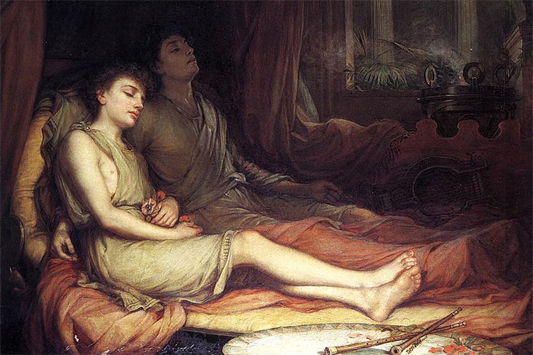 존 워터하우스 잠의 신 히프노스와 그의 쌍둥이 형제인 죽음의 신 타나토스, 1874.
