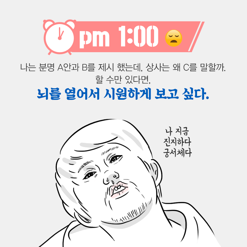 고뇌하고 있는 모습