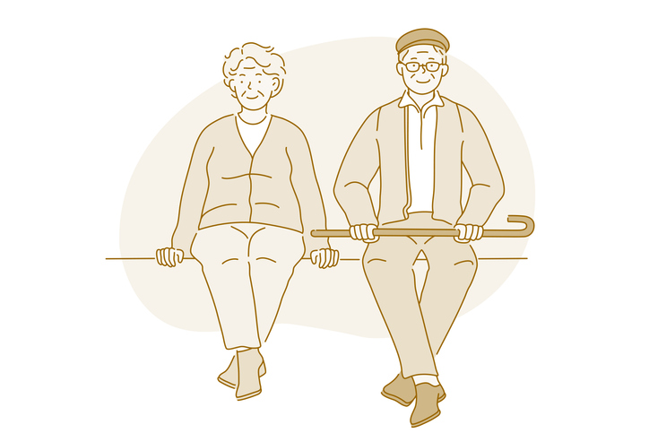 노부부 일러스트
