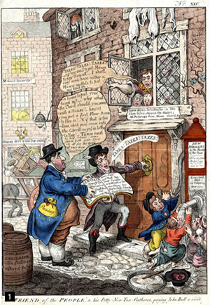 ’민중의 친구’와 쪼잔한 새 세금징수원이 존 불의 집을 찾아오다(‘The FRIEND of the PEOPLE', and his Petty New Tax Gatherer, paying John Bull a visit)